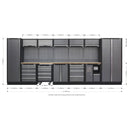 Sealey Superline PRO&reg; Storage System with Wood Worktop 4.92m APMSSTACK01W
