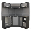 Sealey Superline PRO&reg; Corner Storage System with Stainless Worktop 1.55m APMSSTACK08SS