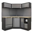 Sealey Superline PRO&reg; Corner Storage System with Wood Worktop 1.55m APMSSTACK08W