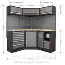 Sealey Superline PRO&reg; Corner Storage System with Wood Worktop 1.55m APMSSTACK08W