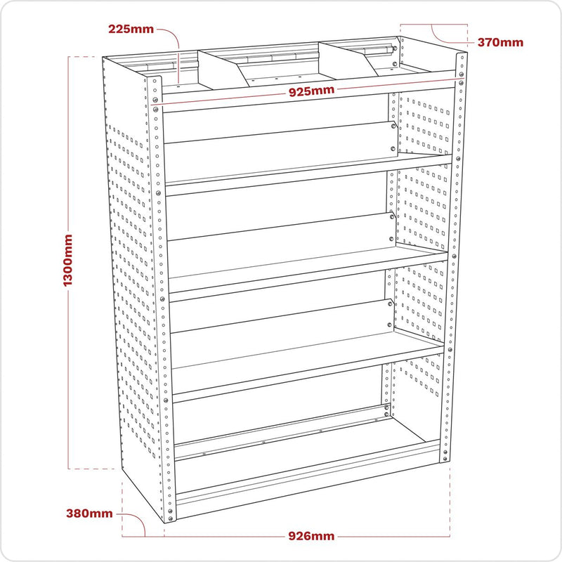 Modular Slanted Shelf Van Storage Unit 925mm