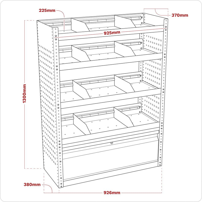 Modular Flat Shelf Van Storage System