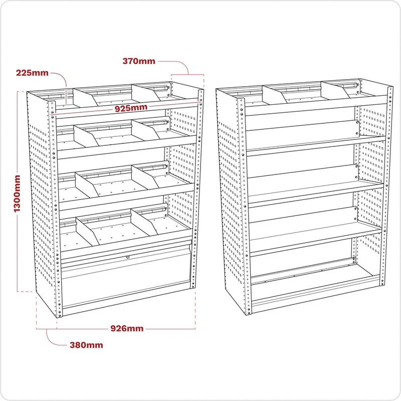 Sealey Superline PRO&reg; Modular Van Storage System Set 1.85m APMSVCOMBO3