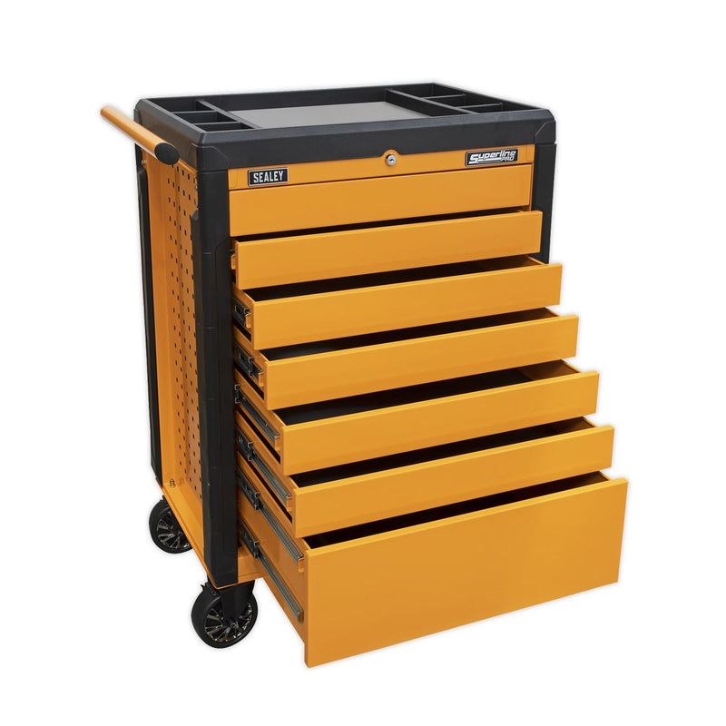 Rollcab 7 Drawer Push-To-Open - Orange