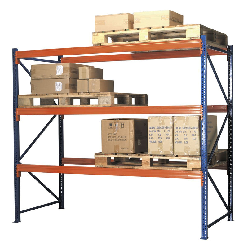 Heavy-Duty Racking Unit with 3 Beam Set 1000kg Capacity Per Level