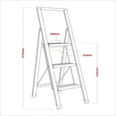 Sealey Aluminium Professional Fold-Flat Step Ladder 3-Step 150kg Capacity - EN 14183 APSL3