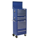 Sealey Superline PRO&reg; Topchest, Mid-Box Tool Chest & Rollcab Combination 14 Drawer - Blue APSTACKTC