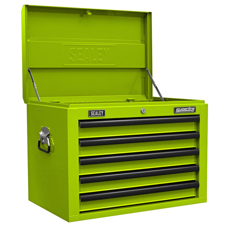 Sealey Superline PRO&reg; Topchest, Mid-Box Tool Chest & Rollcab Combination 14 Drawer - Green APSTACKTHV