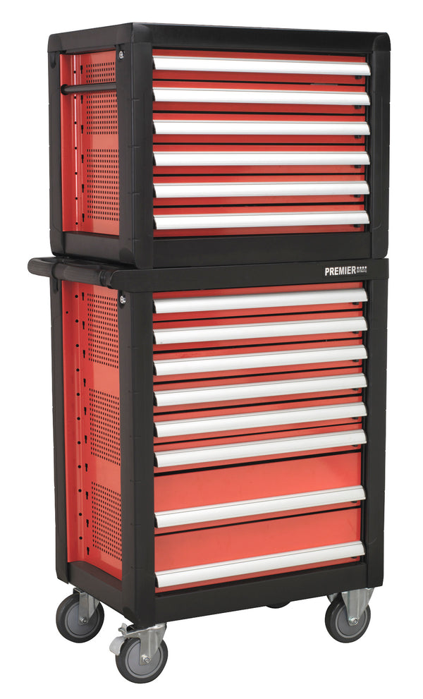 Topchest & Rollcab Combination 14 Drawer with Ball-Bearing Slides & 1233pc Tool Kit