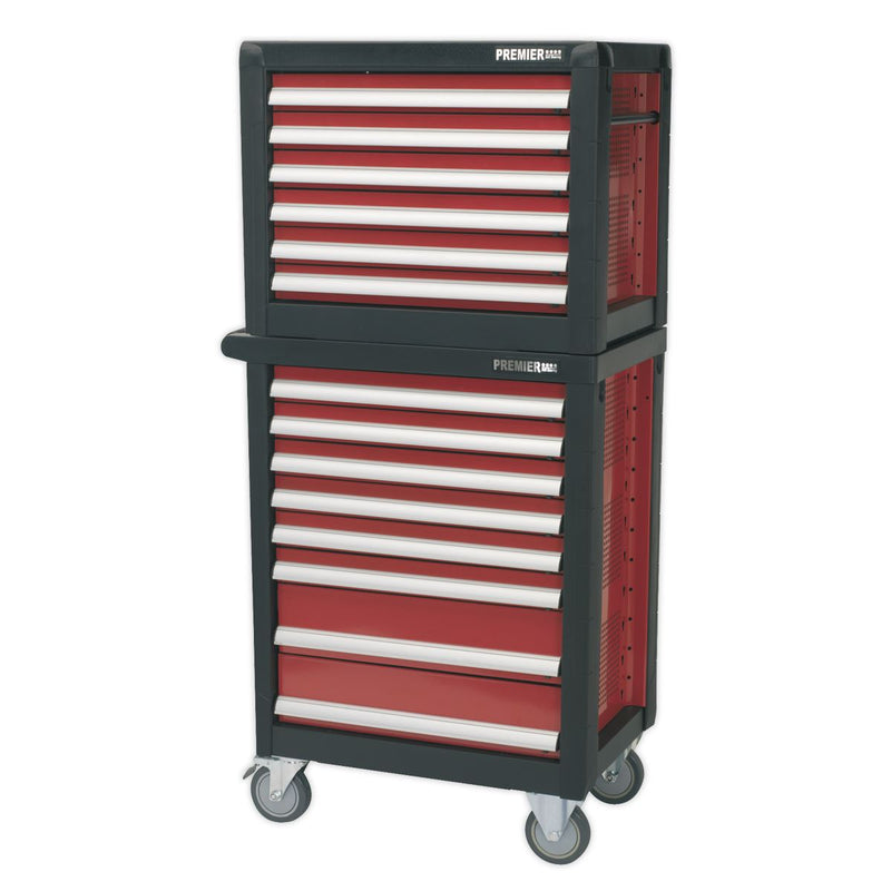 Topchest & Rollcab Combination 14 Drawer with Ball-Bearing Slides & 1233pc Tool Kit