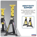 Sealey Premier Axle Stands (Pair) 3 Tonne Capacity per Stand - Yellow AS3Y
