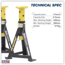 Sealey Premier Axle Stands (Pair) 3 Tonne Capacity per Stand - Yellow AS3Y