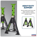 Sealey Premier Axle Stands (Pair) 6 Tonne Capacity per Stand - Green AS6G