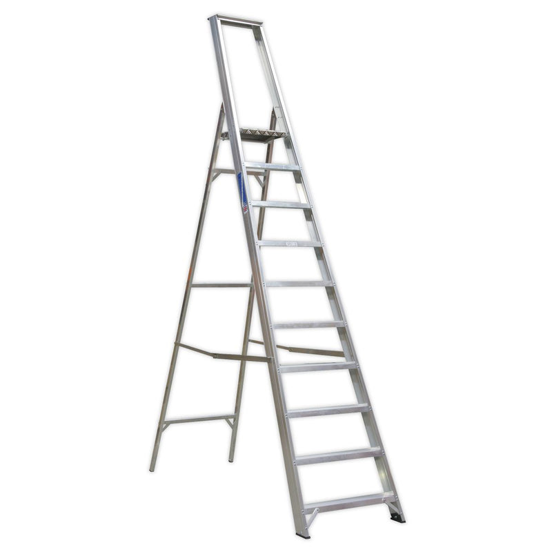 Aluminium Step Ladder 10-Tread Industrial BS EN 131