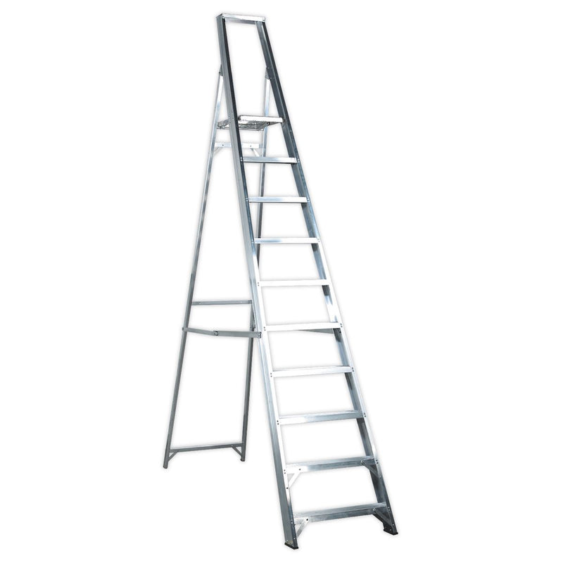 Aluminium Step Ladder 10-Tread Industrial BS EN 131