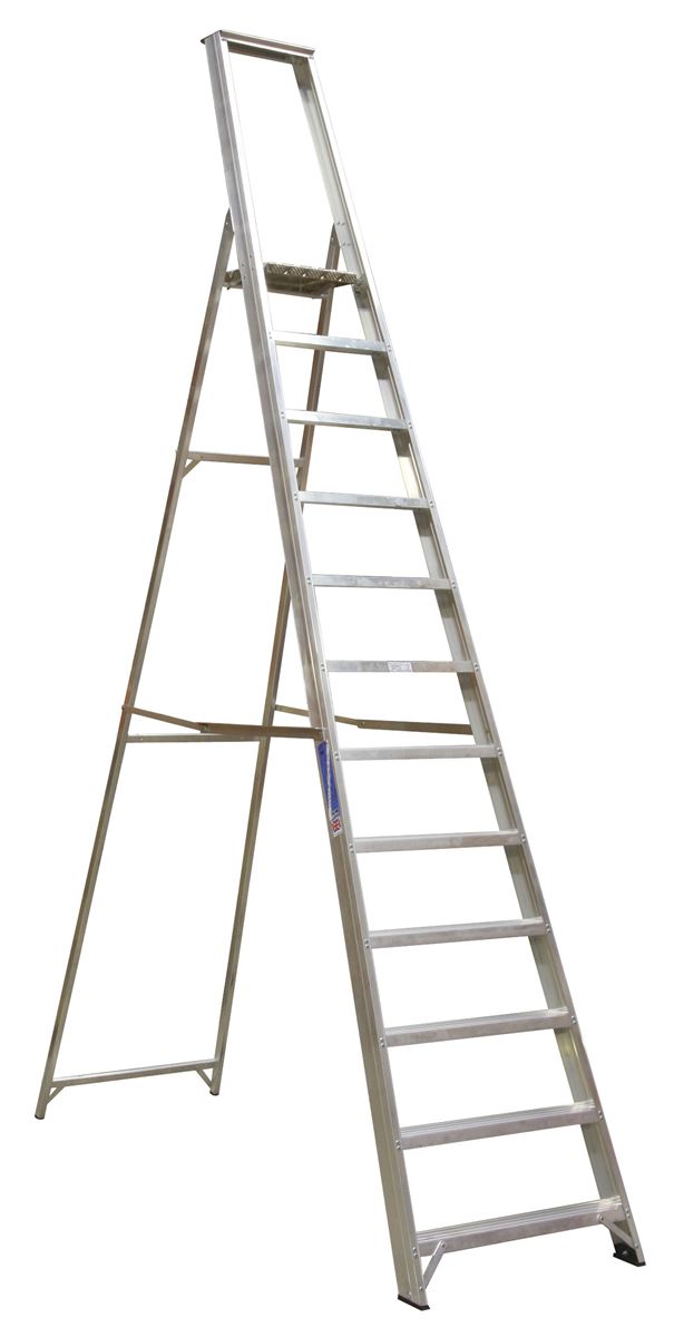 Aluminium Step Ladder 12-Tread Industrial BS 2037/1