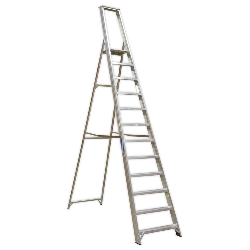 Aluminium Step Ladder 12-Tread Industrial BS 2037/1