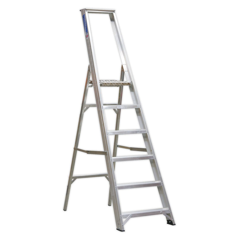 Aluminium Step Ladder 6-Tread Industrial BS EN 131