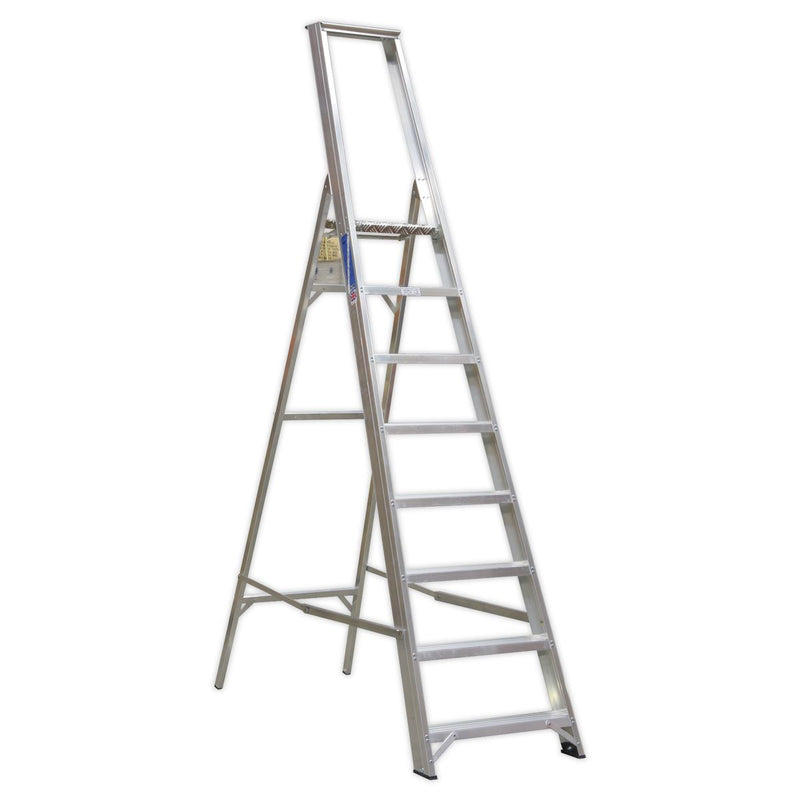 Aluminium Step Ladder 8-Tread Industrial BS EN 131