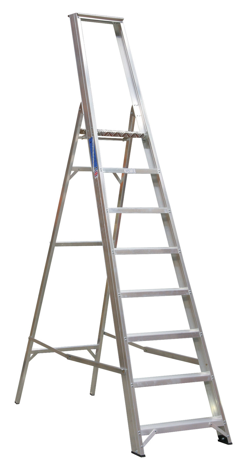 Aluminium Step Ladder 8-Tread Industrial BS EN 131