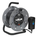 Sealey 25m Cable Reel with Thermal Trip & RCD Plug 4 x 230V BCR25RCD