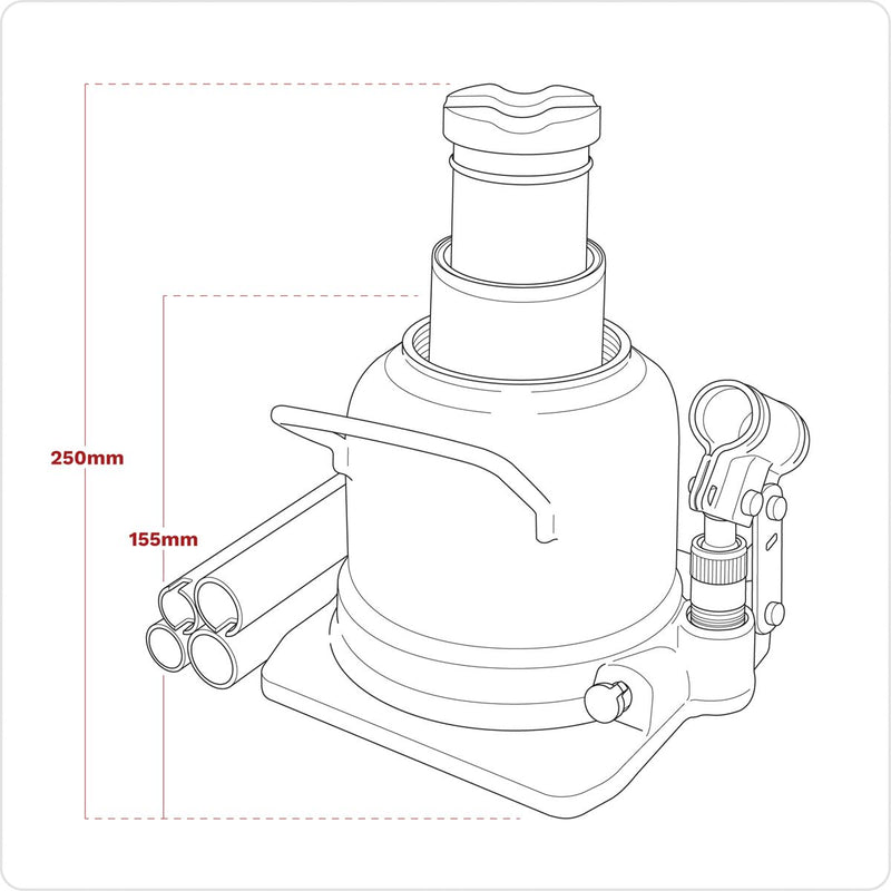 Sealey Low Profile Telescopic Bottle Jack 20 Tonne BJ20LE