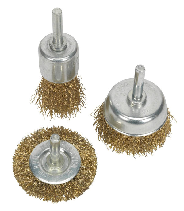 Sealey Crimped Wire Brush Set 3pc BWBS03