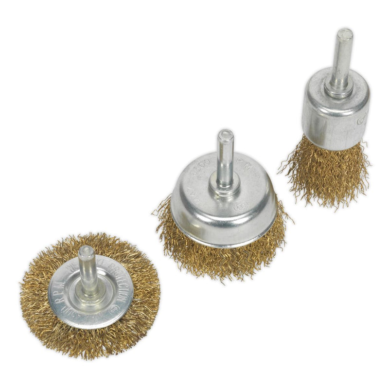 Sealey Crimped Wire Brush Set 3pc BWBS03