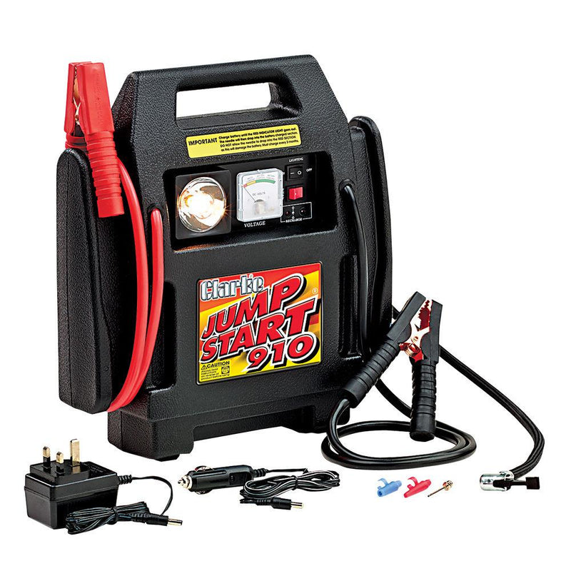 CLARKE JUMP STARTER & AIR COMPRESSOR 12V 900A BATTERY BOOSTER CHARGER JS910