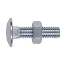 Sealey Zinc Plated Coach Bolt & Nut M10 x 40mm, DIN 603 - Pack of 50 CBN1040