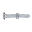 Sealey Zinc Plated Coach Bolt & Nut M10 x 75mm, DIN 603 - Pack of 50 CBN1075