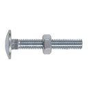 Sealey Zinc Plated Coach Bolt & Nut M6 x 40mm, DIN 603 - Pack of 100 CBN640