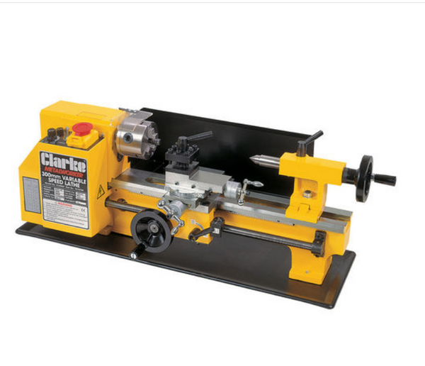 CLARKE Metal Lathe 300W 2500rpm Variable Speed Metal Working 230v New CL300M