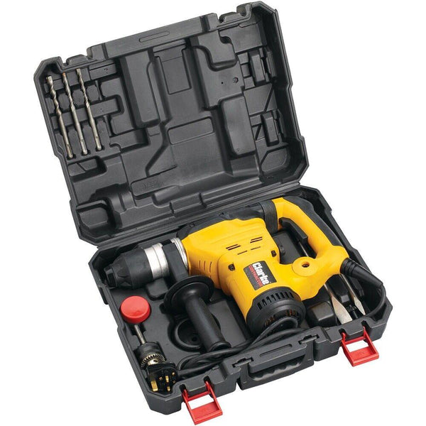 CLARKE SDS HAMMER DRILL 1200W ROTARY & CHISELS IN CASE CON1200RD