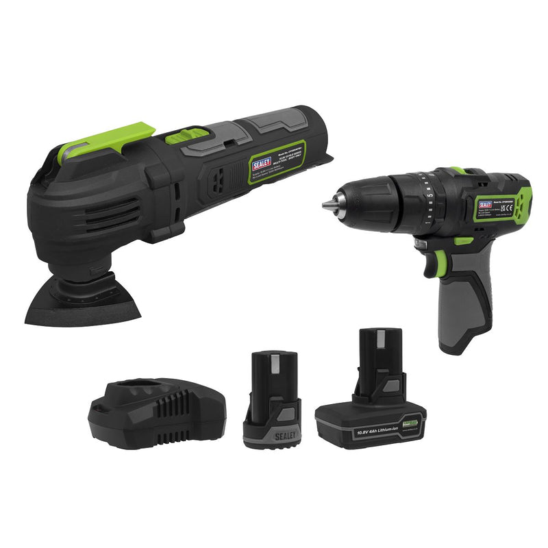 2 x 10.8V SV10.8 Series Combi Drill & Multi-Tool Kit