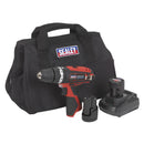 Sealey SV12 Series 10mm Cordless Combi Drill Kit 12V 2Ah - 2 Batteries CP1201KIT