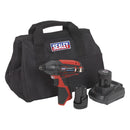Sealey SV12 Series 1/4"Hex Drive Cordless Impact Driver Kit 12V 2Ah - 2 Batteries CP1203KIT