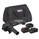 Sealey Premier SV20 Series 115mm Brushless Cordless Angle Grinder Kit 20V 4Ah - 2 Batteries CP20VAGXKIT