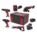 Sealey 5 x SV20 Series Cordless Power Tool Kit 20V - 2 Batteries CP20VCOMBO2