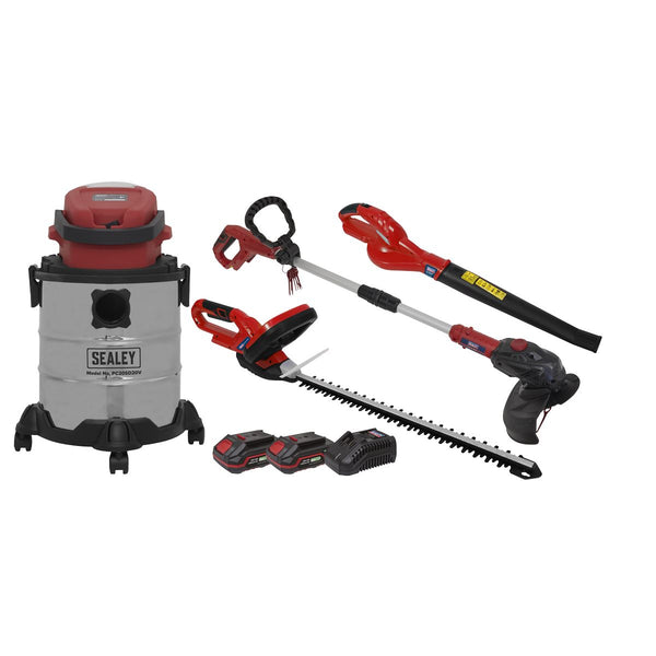 4 x 20V SV20 Series Cordless Garden Power Tool Combo Kit - 2 Batteries