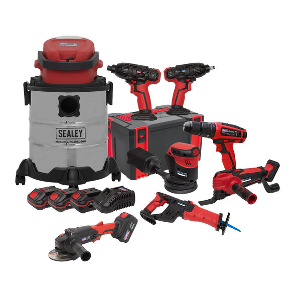 8 x 20V SV20 Series Cordless Tool Combo - 4 Batteries