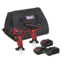 Sealey 2 x SV20 Series Cordless Power Tool Kit 20V - 2 Batteries CP20VDDCOMBO