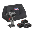 Sealey Premier SV20 Series 1/2"Sq Drive Brushless Cordless Impact Wrench Kit 20V 4Ah - 2 Batteries CP20VIWXKIT