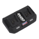 Sealey SV20 Series Fast Charge Dual Battery Charger 20V CP20VMC2