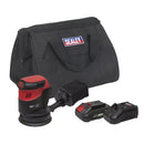 Sealey SV20 Series 125mm Cordless Orbital Palm Sander 20V 2Ah CP20VOSKIT1