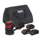 Sealey SV20 Series 125mm Cordless Orbital Palm Sander Kit 20V - 2 Batteries CP20VOSKIT