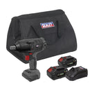Sealey Premier SV20 Series 1/2"Sq Drive Brushless Cordless Impact Wrench Kit 20V 4Ah - 2 Batteries CP20VPIWKIT