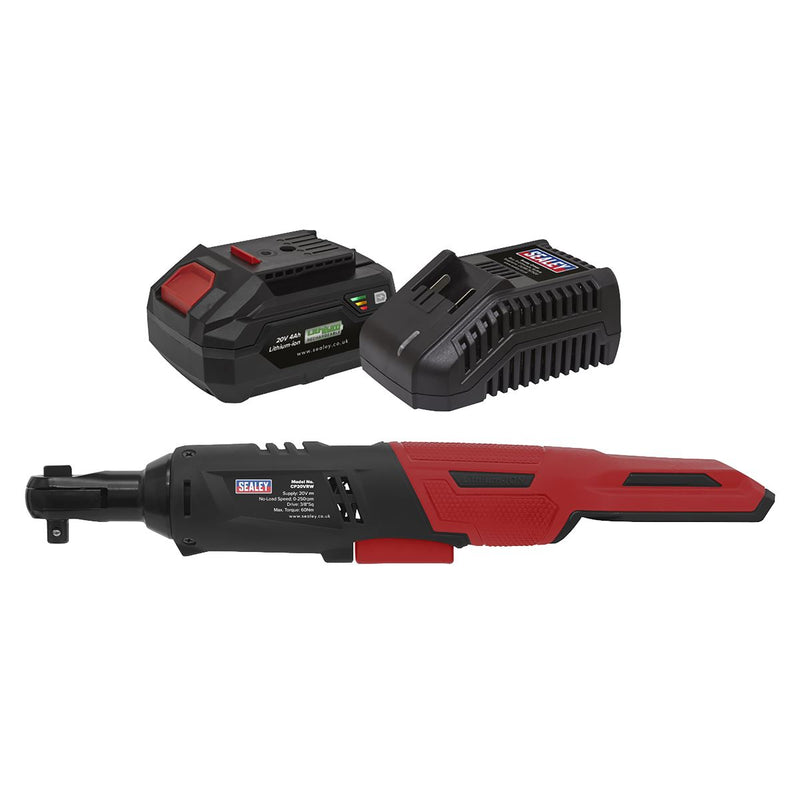 Cordless Ratchet Wrench Kit 3/8"Sq Drive 60Nm 20V 4Ah SV20 Series