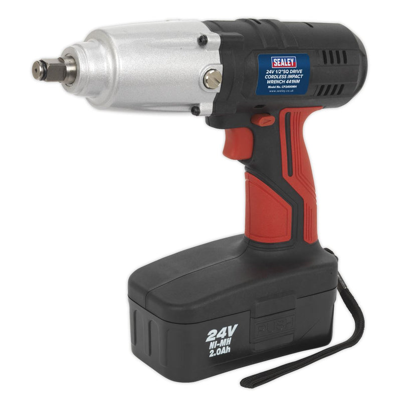 Cordless Impact Wrench 24V 2Ah Ni-MH 1/2"Sq Drive 441Nm