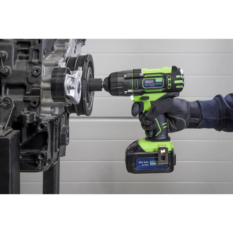 Sealey 1/2"Sq Drive Hi-Vis Cordless Impact Wrench 18V 3Ah CP400LIHV